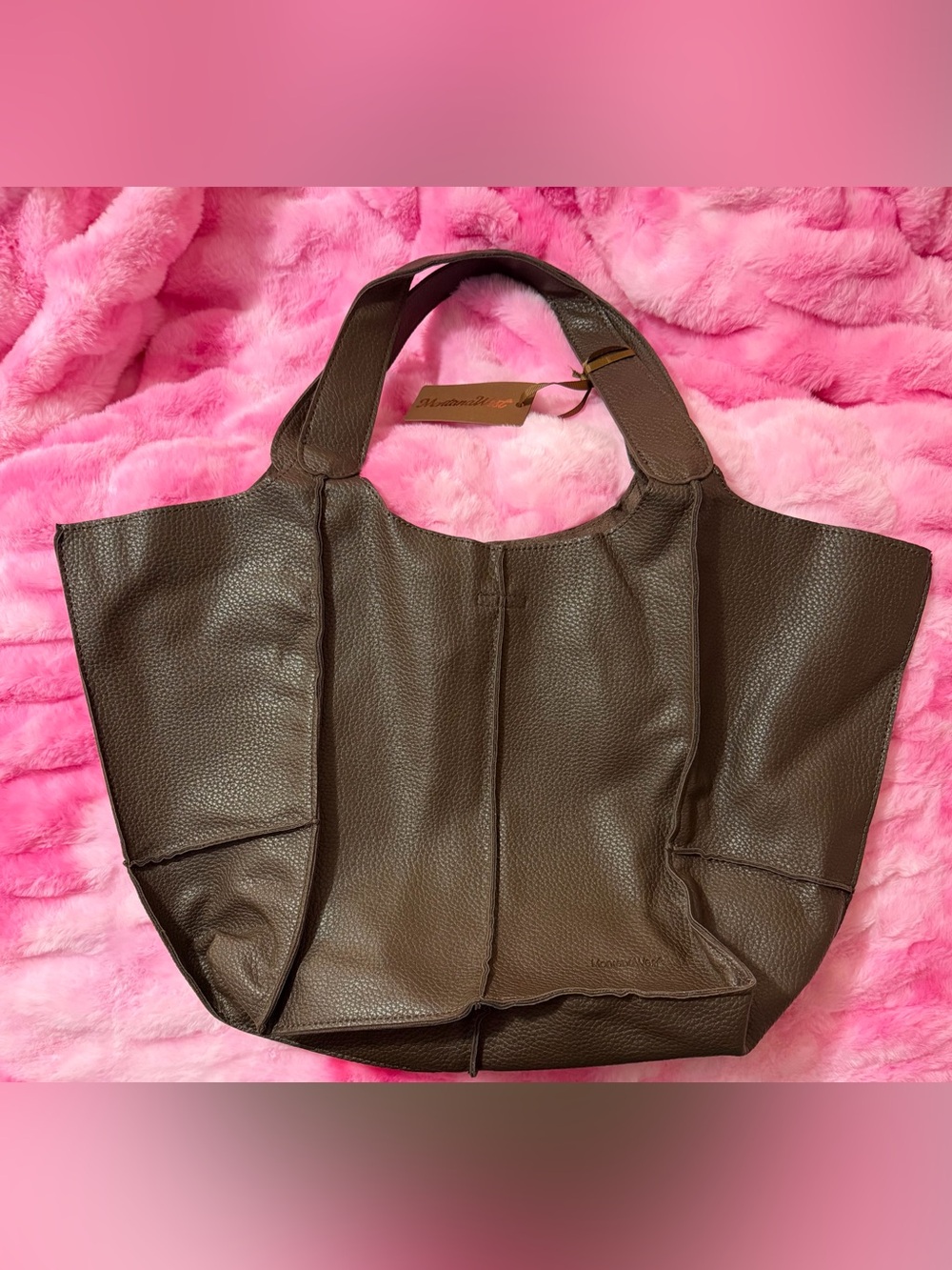 Montana West Leather Tote Bag in Dark Brown - Womens Carryall